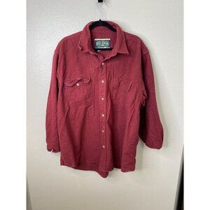 Field & Stream Mens Vintage Button-Up Flannel Shirt Red Long Sleeve